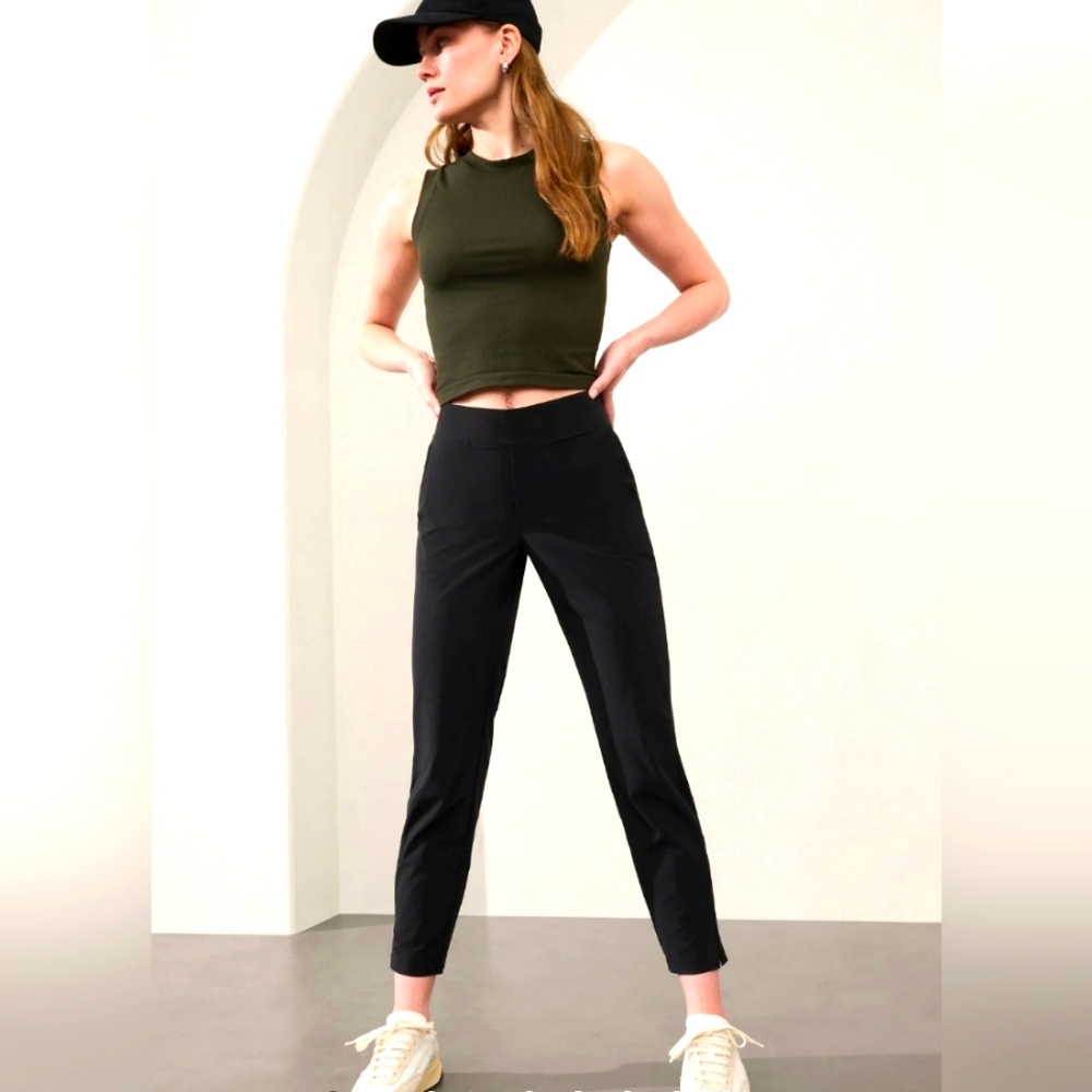 (14) Athleta Brooklyn Mid Rise Ankle Pant Black